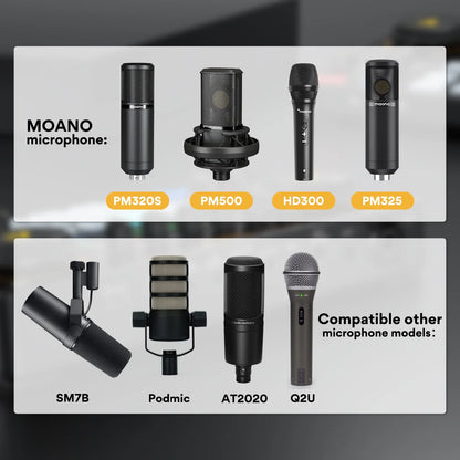 Maono AME2 Portable Audio Interface Sound Card – All-in-One DJ Mixer for Podcast Recording, Live Streaming, YouTube & Guitar PC