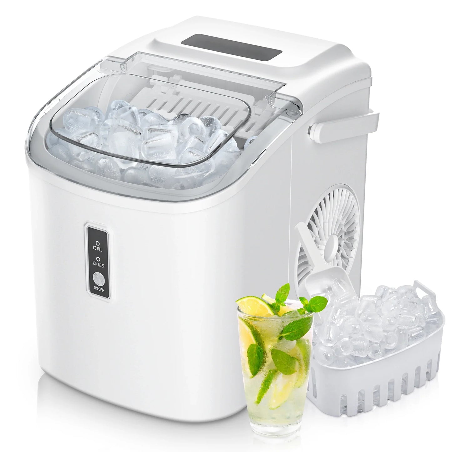 SIMZLIFE Portable Ice Maker Machine – 26.5lbs/Day, 9 Cubes in 6 Mins with Auto-Cleaning & Scoop