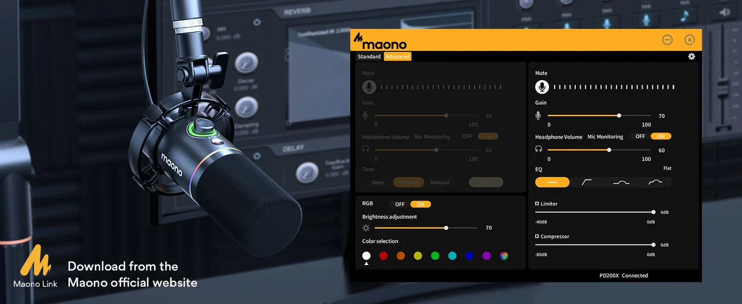 Maono PD200X XLR/USB Dynamic Microphone – Metal Gaming & Streaming Mic with Tap-to-Mute and Gain Control
