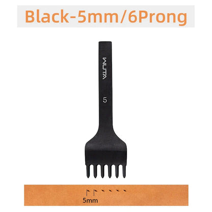 WUTA Leather Chisel Tool – Diamond Pricking Iron with 3/4/5/6mm Hole Punch for Stitching & Leathercraft