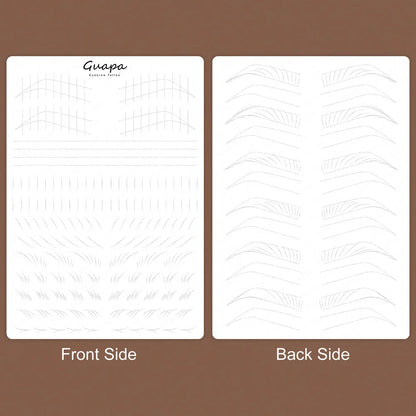 Silicone Practice Skin for Permanent Makeup — Double-Sided Latex Sheet with Brows Design for Hair Stroke Training
