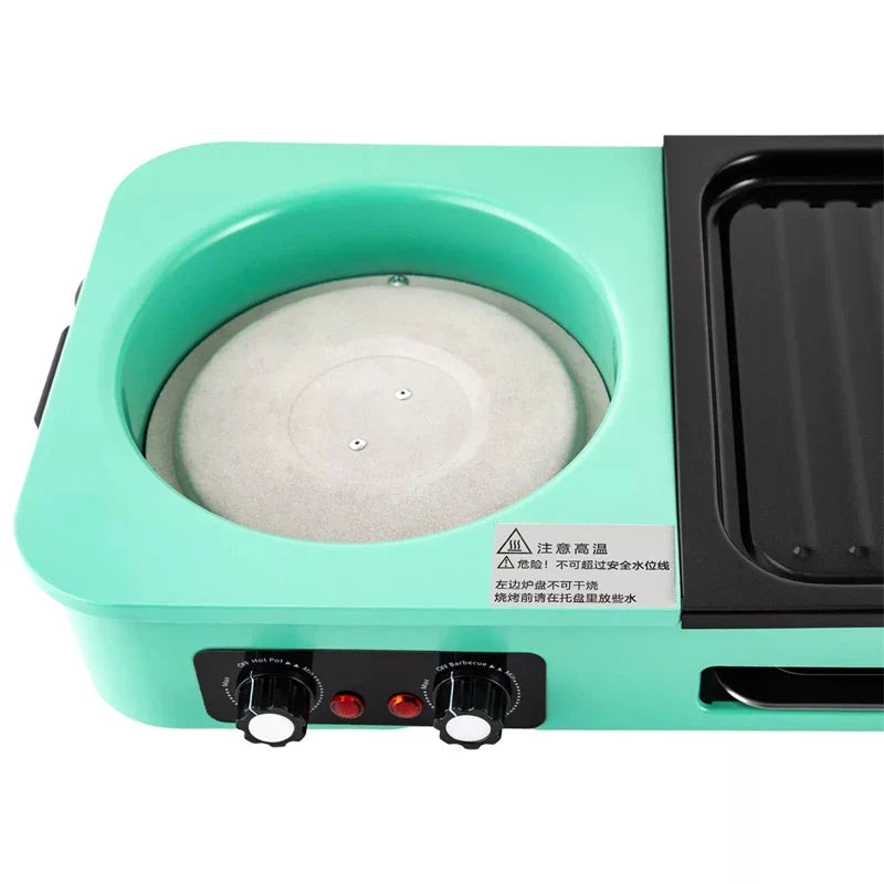Multifunctional 3-in-1 Electric Grill — Smokeless Korean BBQ, Hot Pot & Non-Stick Baking Pan Multi-Cooker