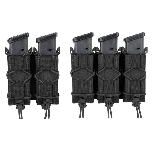 Tactical 9mm Pistol Magazine Pouch – Double/Triple Stack Molle Holster with Flashlight Torch Holder – EDC Hunting Accessory