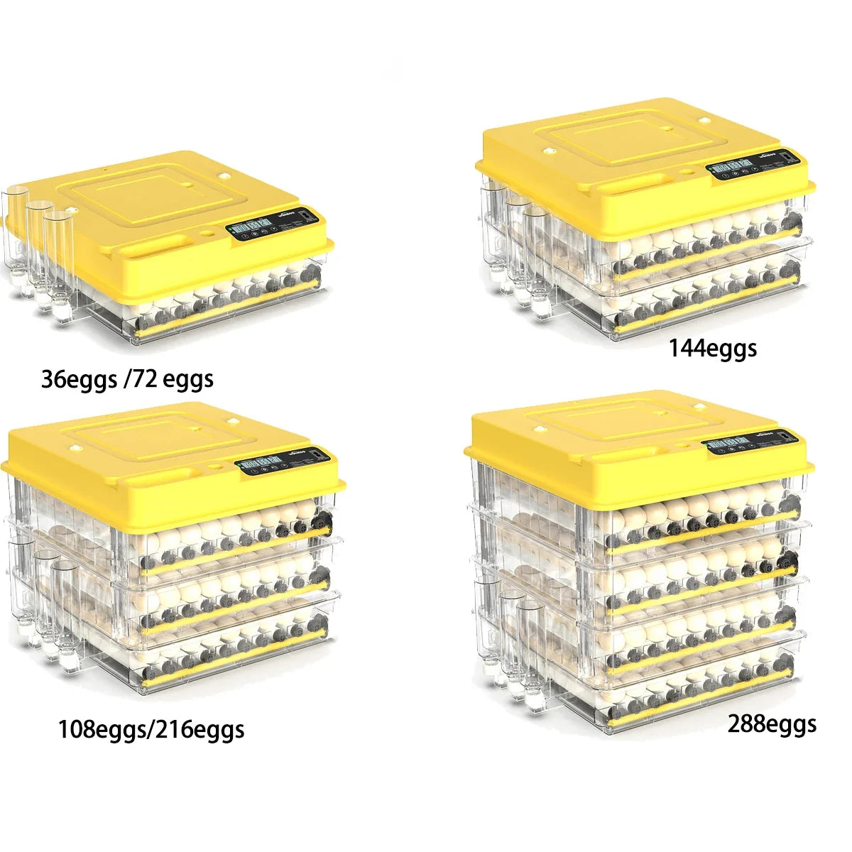 36–216 Egg Incubator - Fully Automatic Temperature, Water & Egg Turning for Chicken, Duck & Goose Eggs