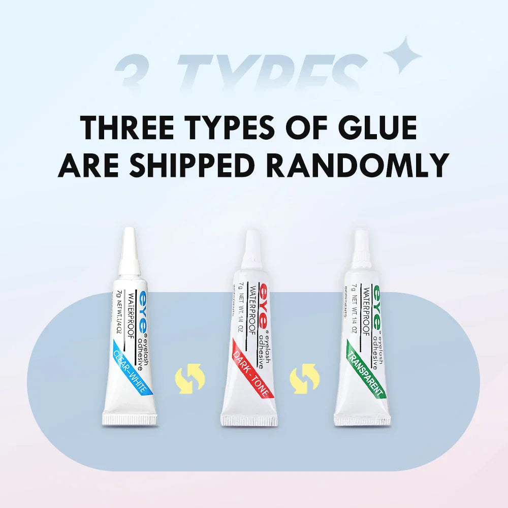Strong False Eyelash Lash Glue — 7g Waterproof Adhesive for Makeup Tools, Dark or Clear Options