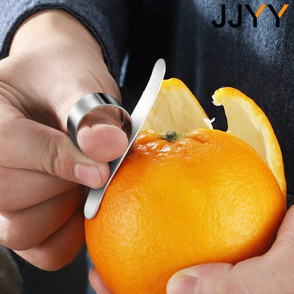 JJYY Orange Peelers - Stainless Steel Easy Open Citrus Peeler, Lemon Parer, Fruit Skin Remover and Slicer Kitchen Gadget