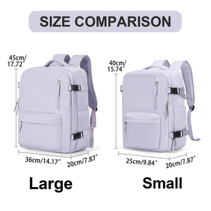 Women's Cabin Travel Backpack - Large Capacity, Water-Resistant Laptop Bag 45x36x20 cm, Fits EasyJet and Ryanair Carry-On Dimensions