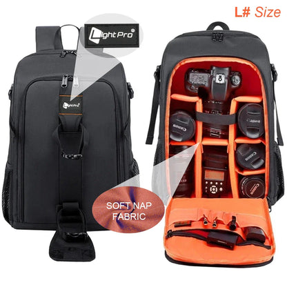 Large Capacity DSLR Camera Backpack - Waterproof Photography Bag with Tripod Holder and Rain Cover for Canon, Nikon, Sony, Pentax