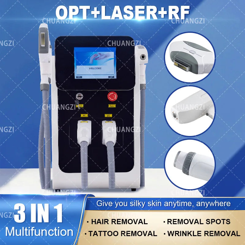 3-in-1 Portable Professional ND YAG & IPL Laser Machine – Hair, Tattoo & Pigment Removal, Skin Rejuvenation