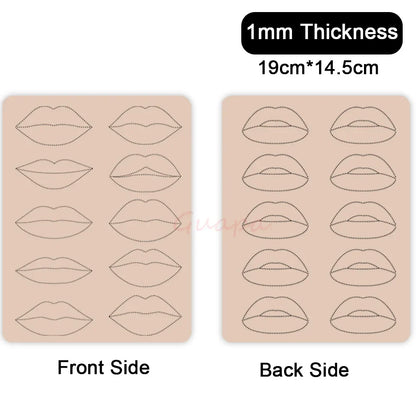 Silicone Practice Skin for Permanent Makeup — Double-Sided Latex Sheet with Brows Design for Hair Stroke Training