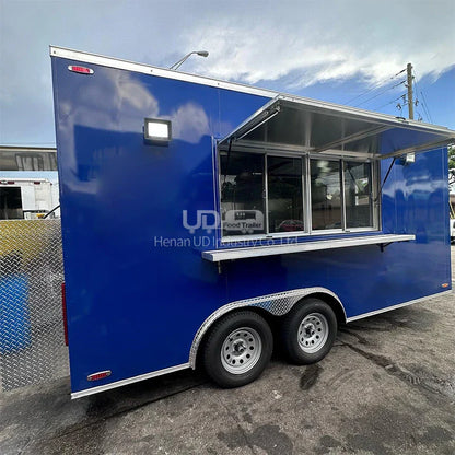 Mobile Fast Food Trailer – Fully Equipped Enclosed BBQ Vending Cart & Restaurant Food Truck with Full Kitchen