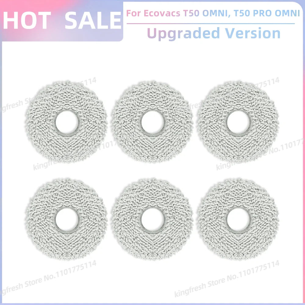 ECOVACS T50 PRO/OMNI Vacuum Replacement Parts – Main Roller, Side Brush, HEPA Filter, Mop Cloth & Dust Bag