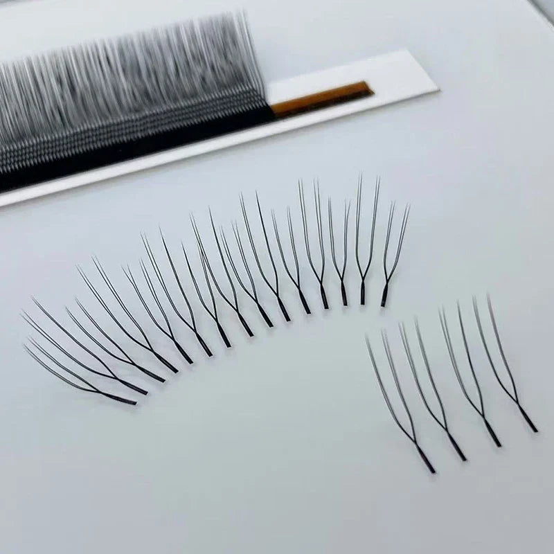 U Shape Lash Extensions — Soft Natural Premade Fan YY Bloom Eyelashes for DIY Application