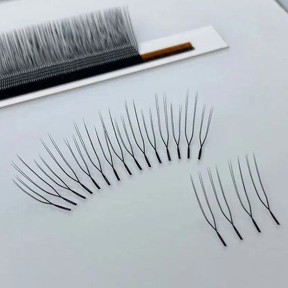 U Shape Lash Extensions — Soft Natural Premade Fan YY Bloom Eyelashes for DIY Application