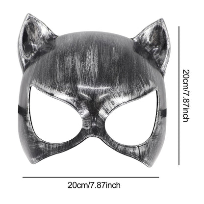 Cat Mask Costume - Animal Cosplay Face Cover for Halloween Parties & Festivals