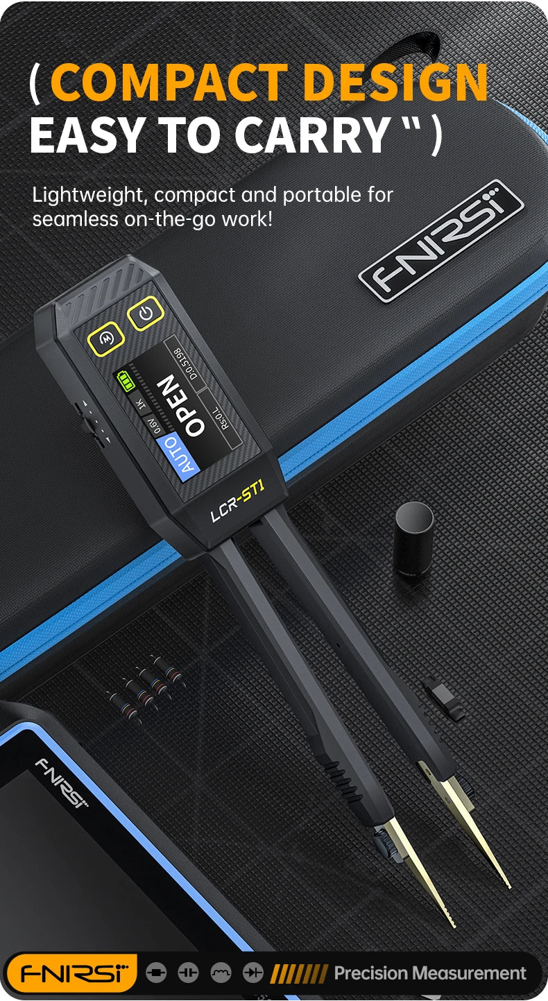FNIRSI LCR-ST1 Mini Smart Tweezer | LCR SMD ESR Tester for Resistance, Capacitance, Inductance, Continuity & Diode Testing