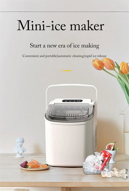 Portable Electric Ice Cube Maker - Automatic Bullet Round Ice Machine, 15kg/24H for Family, Bar, Coffee Shop, Kitchen, Office