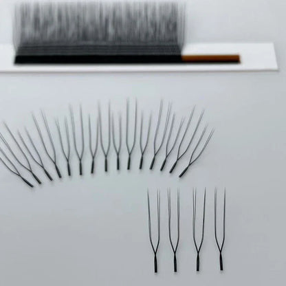 U Shape Lash Extensions — Soft Natural Premade Fan YY Bloom Eyelashes for DIY Application