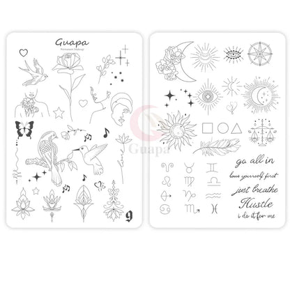 Silicone Practice Skin for Permanent Makeup — Double-Sided Latex Sheet with Brows Design for Hair Stroke Training
