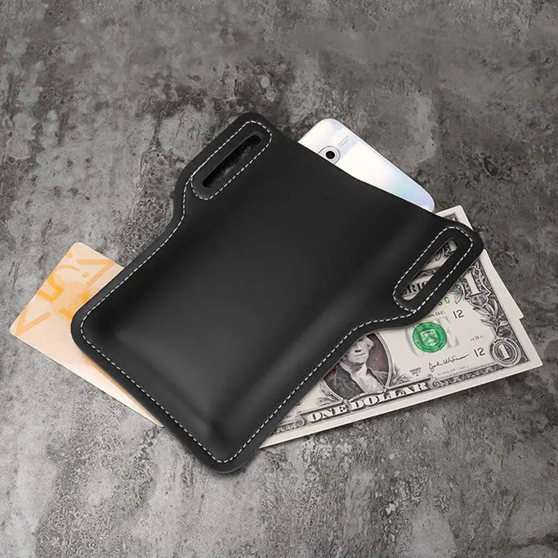 Men’s PU Leather Vintage Waist Bag – Phone Holster Belt Pouch for Travel & Hiking