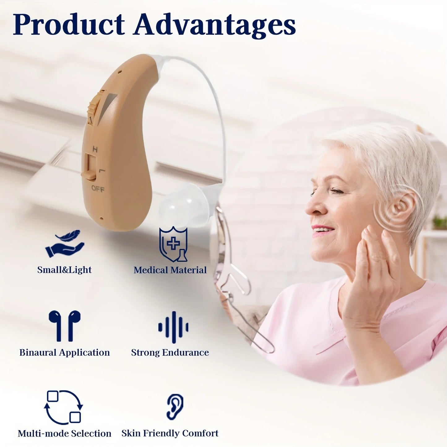 2025 Rechargeable Mini Hearing Aid – Adjustable Tone RIC Device for Elderly & Deaf, Portable Speaker Option