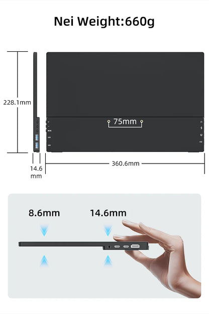 JSHIX 11.6/14/15.6 Inch Portable Monitor — 1080P Full HD IPS Second Screen for Gaming, Laptop, Phone, Switch & Xbox