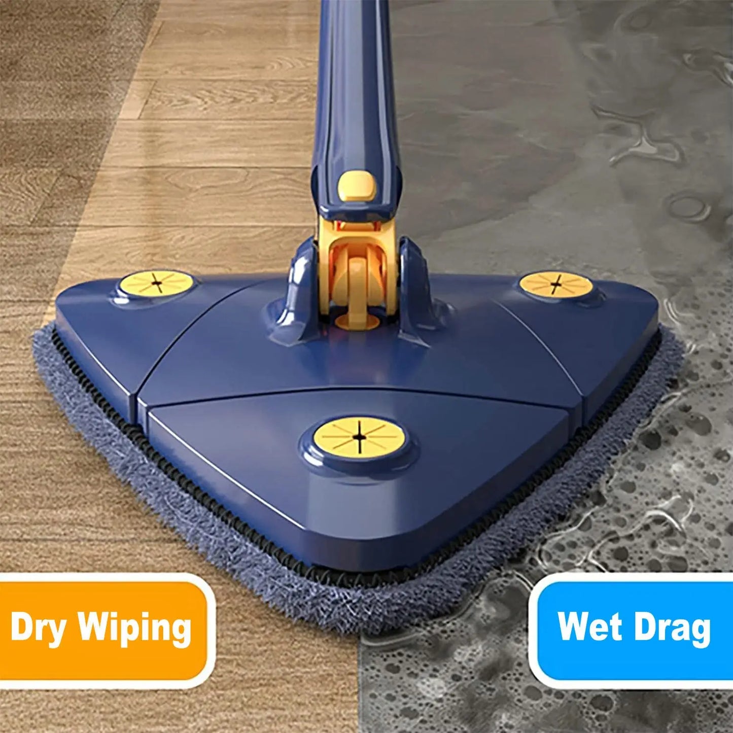 360° Rotatable Triangle Mop | Adjustable Long Handle Microfiber Mop for Wet & Dry Cleaning | Multifunctional Floor Cleaner