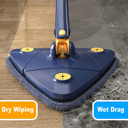 360° Rotatable Triangle Mop | Adjustable Long Handle Microfiber Mop for Wet & Dry Cleaning | Multifunctional Floor Cleaner