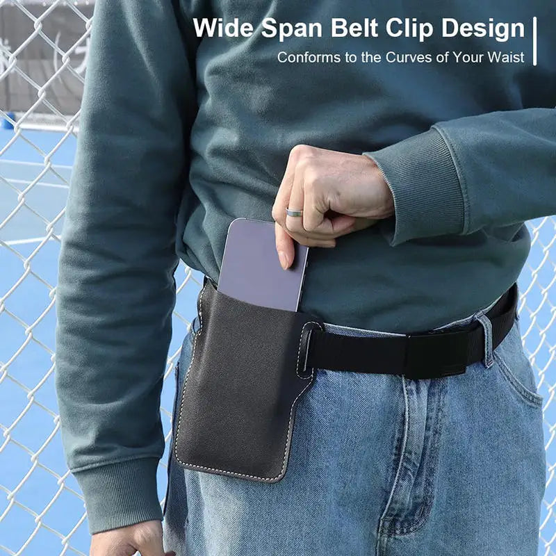 Men’s PU Leather Vintage Waist Bag – Phone Holster Belt Pouch for Travel & Hiking
