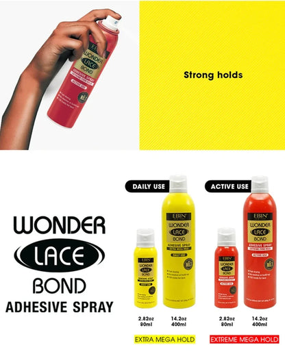 Ebin Wonder Lace Bond Melting Spray – Extreme Firm Hold, Sweat & Water-Resistant Adhesive