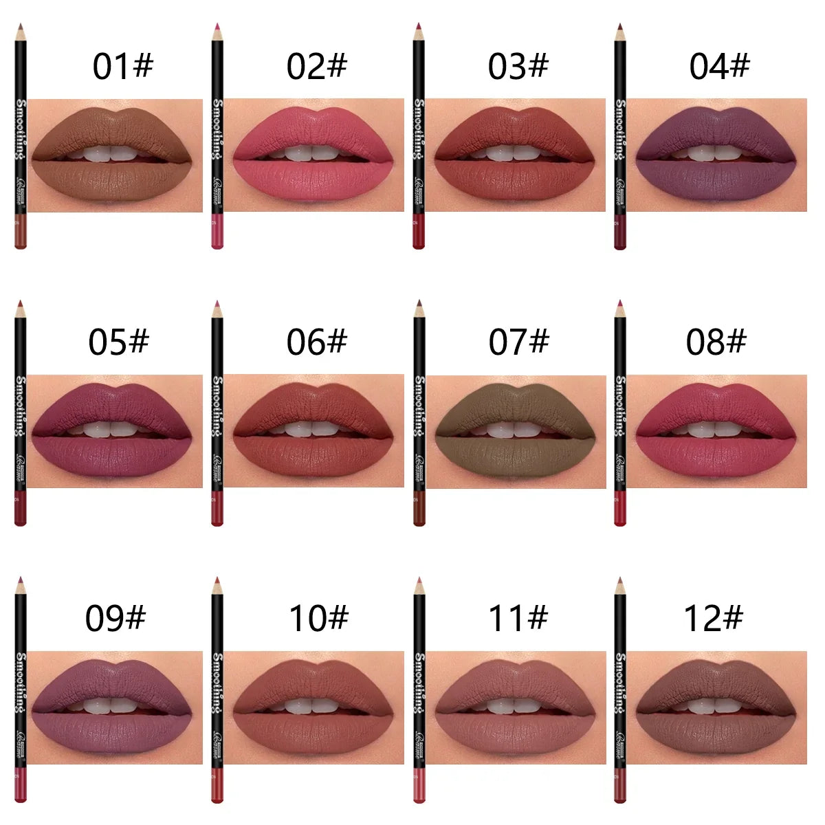 12-Piece Lipstick Set - Matte Lip Gloss & Professional Lip Liner for Women
