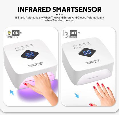 Rechargeable UV LED Nail Lamp Dryer – Smart HD Display for Fast Drying & Curing All Gel Nail Polish