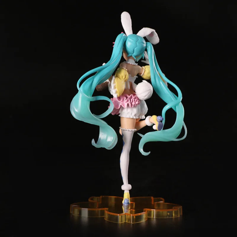 23CM Hatsune Miku Anime Figure - Kawaii PVC Model Doll with Rabbit Ears for Christmas Gifts & Ornaments