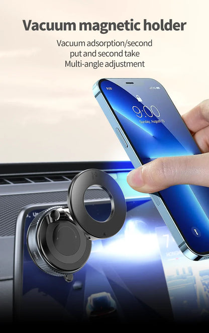 K007 Magnetic Car Phone Holder - Foldable, 360° Adjustable Vacuum Mount for Car, Desk, Bathroom, Universal Use