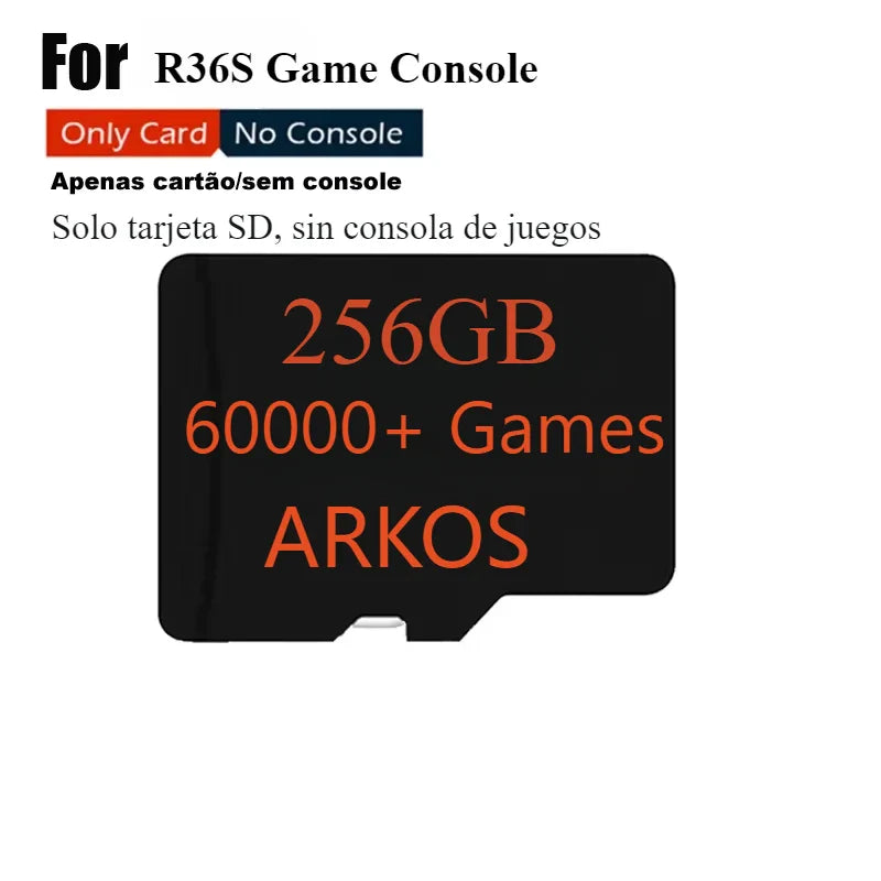 V5 SD Card for R36S Retro Handheld Game Console – 64GB/128GB/256GB Linux System, 3.5" IPS Screen Portable Player with Games