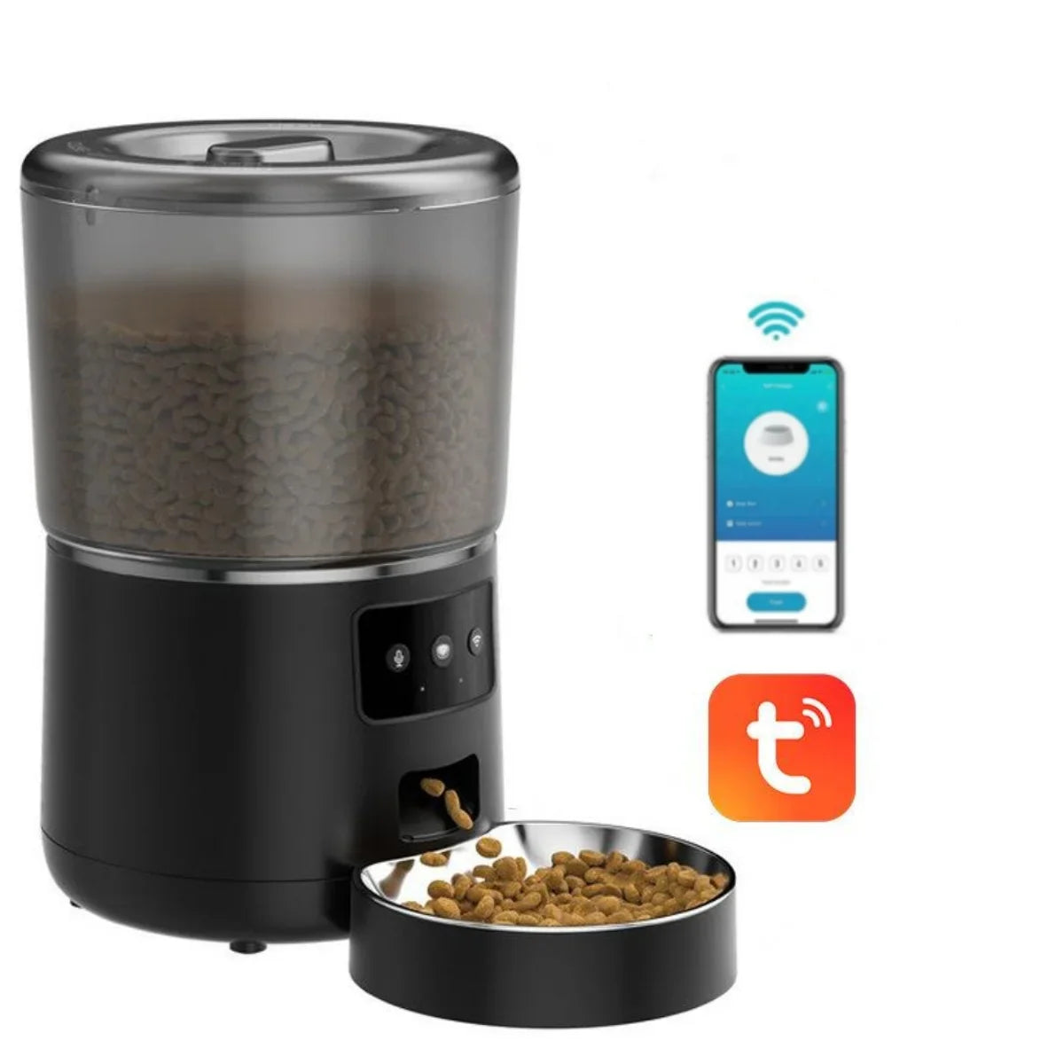 NPET 4L Automatic Smart Pet Feeder – Stainless Steel Bowl, Customizable 1–9 Portion Dispenser for Cats & Dogs