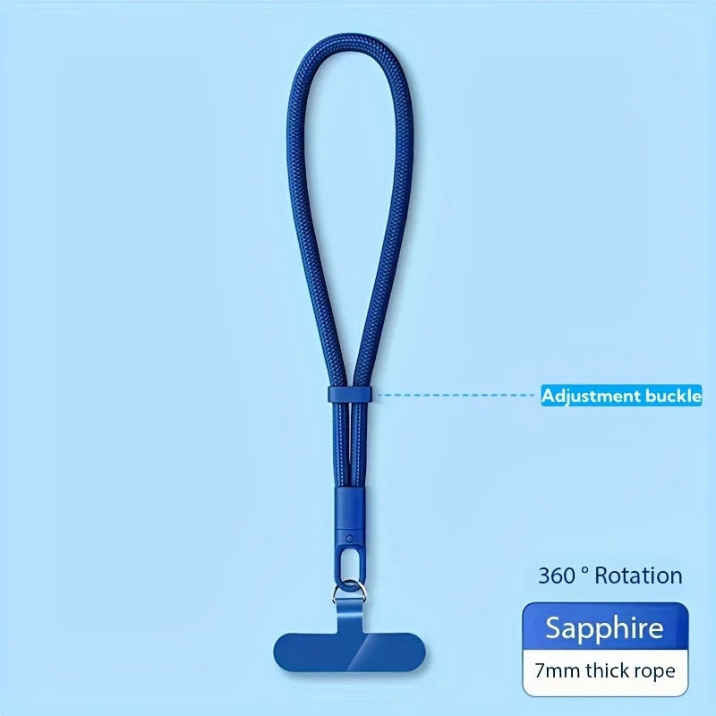 Adjustable Phone Lanyard Strap – Clip Holder for All Phone Cases, 7mm Thick, Wearable as Neck, Shoulder, Crossbody, or Wrist Strap