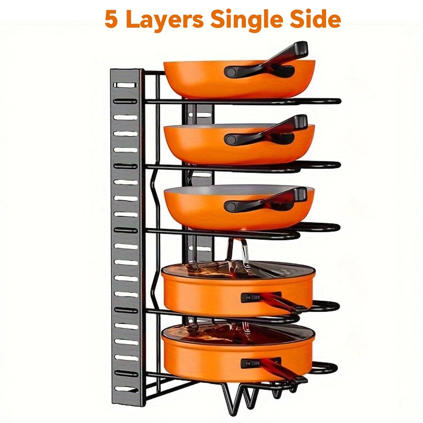 8-Tier Metal Pot Rack Organizer – Durable Space-Saving Cabinet Holder for Pots, Pans & Lids
