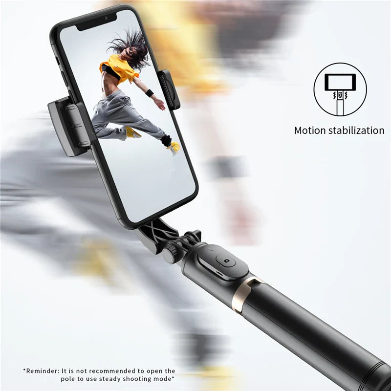 Roreta NEW Gimbal Stabilizer Selfie Stick: Foldable Wireless Tripod with Bluetooth Shutter Monopod for iOS Android