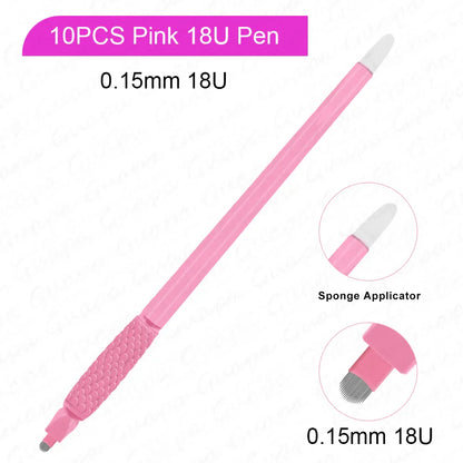 10PCS Microblading Disposable Pens — U18 0.18mm Microblade Tools for Eyebrow Permanent Makeup