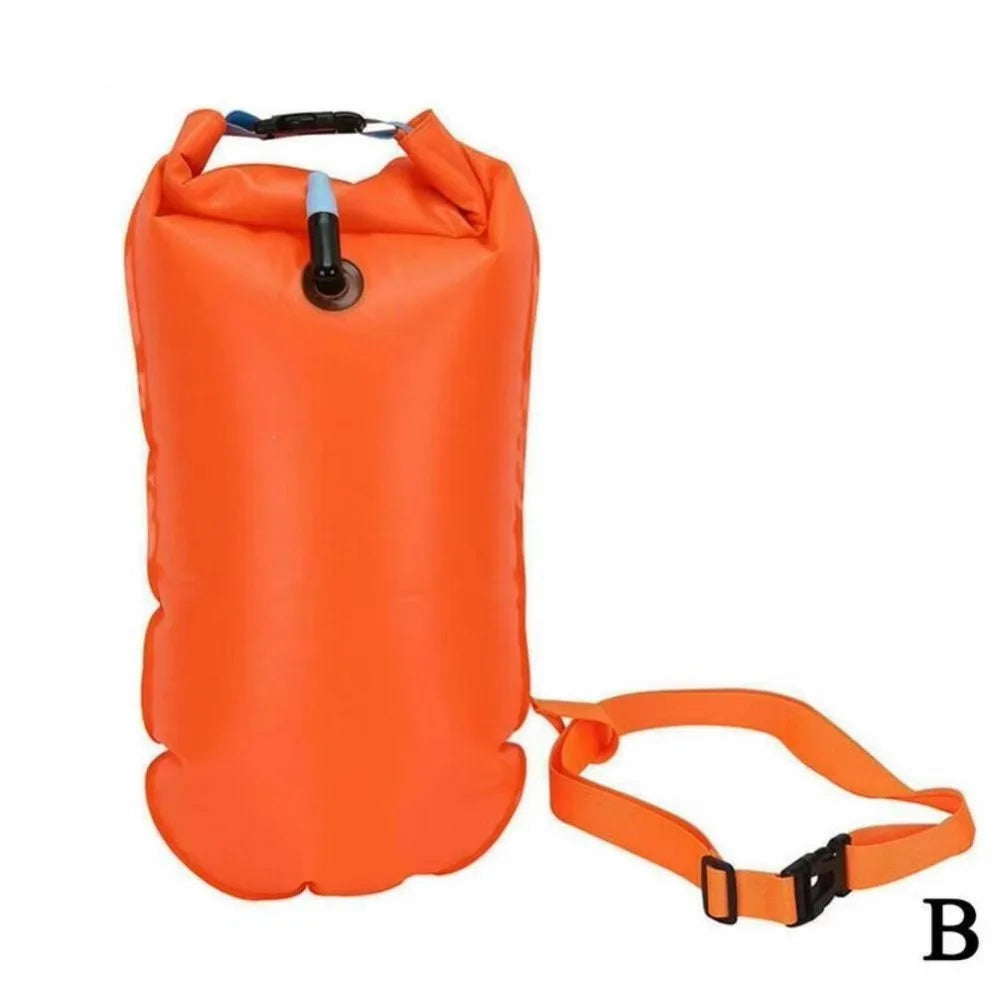 Inflatable Swimming Buoy Tow Float – Double Air Bag with Waist Belt, Dry Bag for Water Sports & Swimming Storage