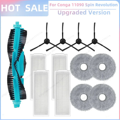Replacement Parts Kit for Cecotec Conga 11090 / 13090 Spin Revolution Vacuum – Roller, Brushes, HEPA Filter & Mop