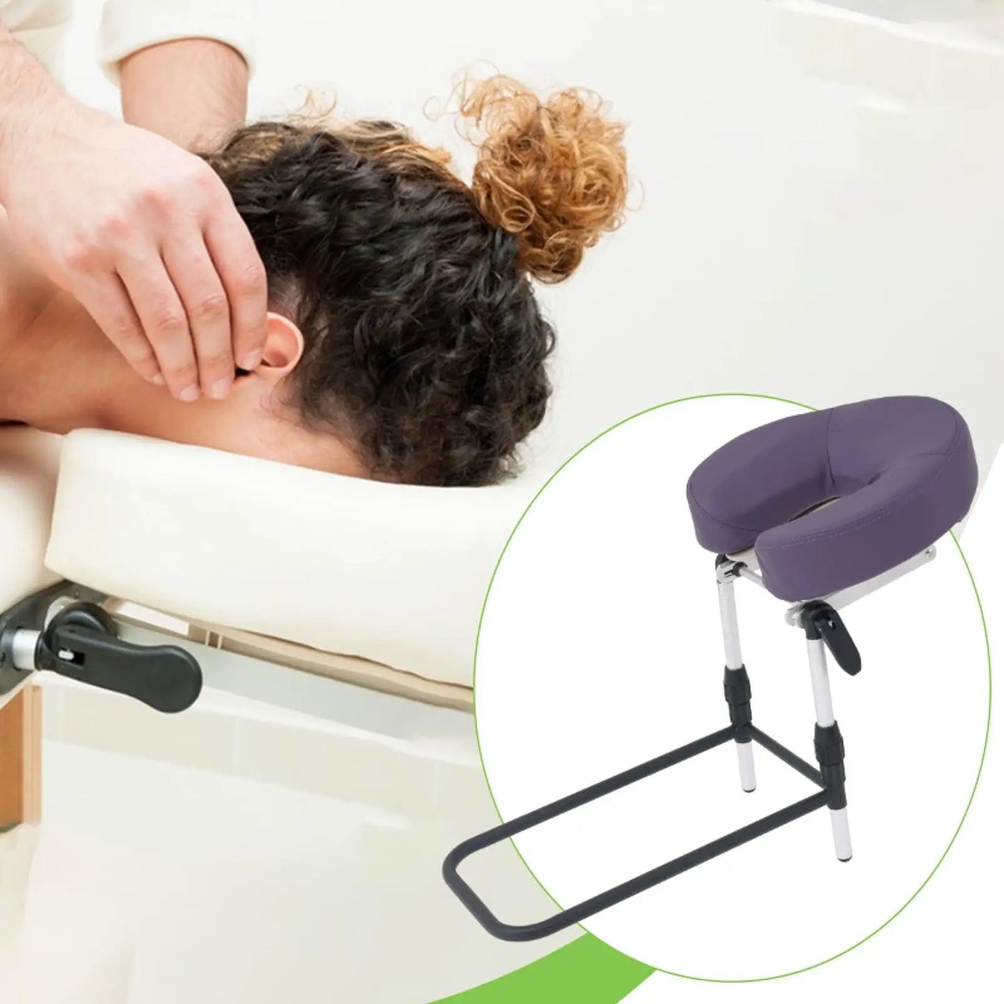 Massage Head Rest Pillow Kit – Adjustable Face Down Cradle Support for SPA, Salon & Massage Bed Comfort Equipment