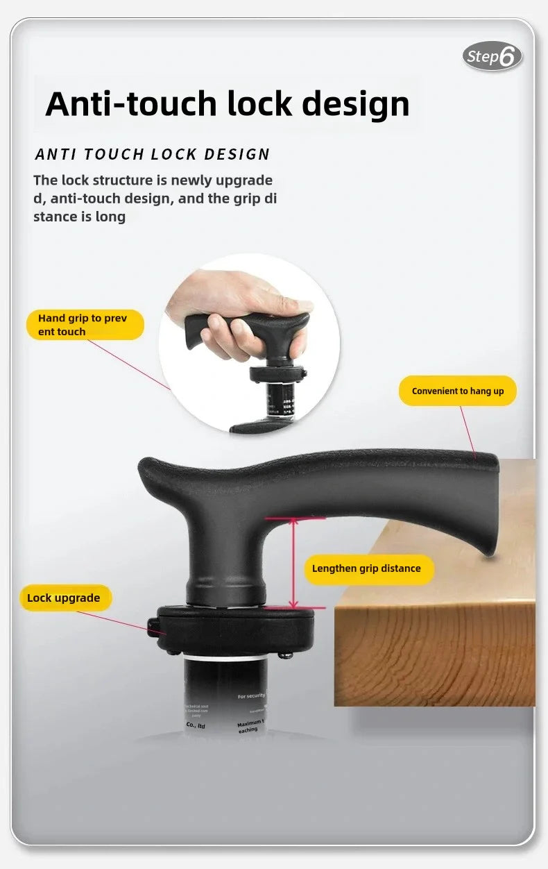 2-in-1 Portable Folding Cane & Chair — Quick-Fold Walking Stick with Built-In Seat and Three Legs