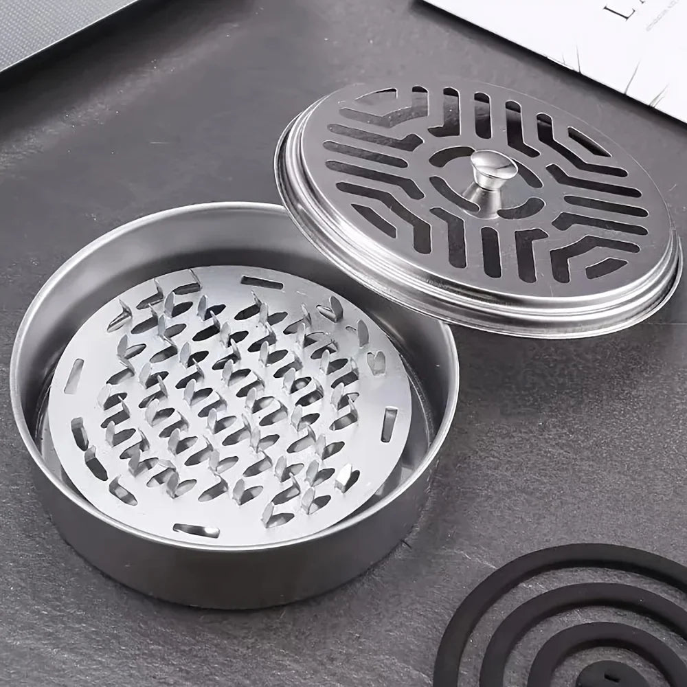Incense & Mosquito Coil Holder — Household Tray with Lid for Living Room, Bedroom, and Outdoor Use