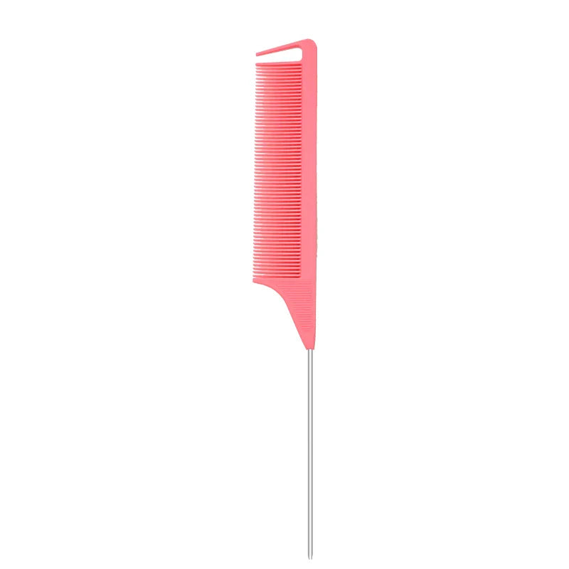 Pro Pointed Tail Comb – Anti-Static Hair Styling Brush, Steel Needle Pin Rat Tail Comb for Salon & Barber Accessories
