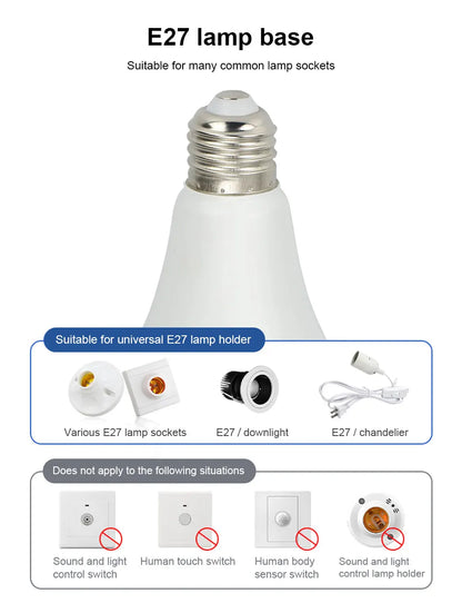 Motion Sensor LED Bulb E27 – 6W to 20W Radar Light Lamp for Home, Stairway & Pathway (110V/220V)