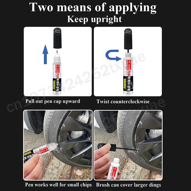 Car Wheel Scratch Repair Pen – Matte Black Touch-Up for Tesla Model 3, Y, X & S Rims