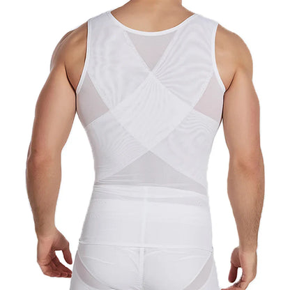 Men’s Compression Body Shaper Vest — Tummy Slimming Abdomen Sheath Corset Waist Trainer Fajas Top