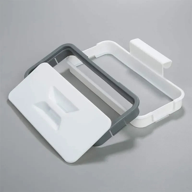 Kitchen Trash Storage Rack with Hanging Garbage Bag Hook - Multi-Use Scouring Pad Dry Shelf Holder and Dish Organizer